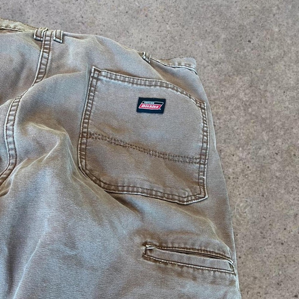 Dickies Brown Duck Canvas Carpenter Workwear Pants Baggy Utility Skater 38x32 - Picture 6 of 6